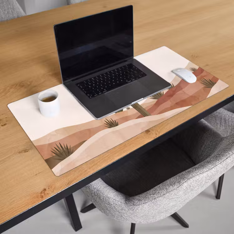 Bureau onderlegger - Cactus - Duinen - Modern - Landschap - Groen — 3