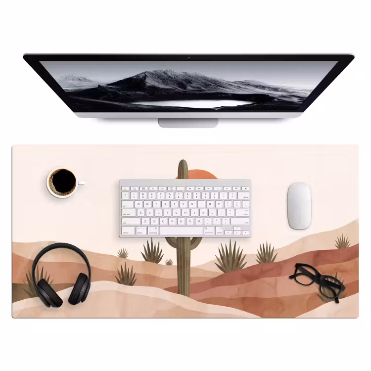 Bureau onderlegger - Cactus - Duinen - Modern - Landschap - Groen — 4