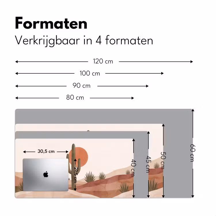Bureau onderlegger - Cactus - Duinen - Modern - Landschap - Groen — 8