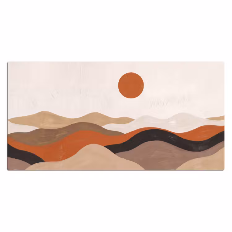 Bureau onderlegger - Landschap - Heuvels - Zon - Abstract - Oranje — 2