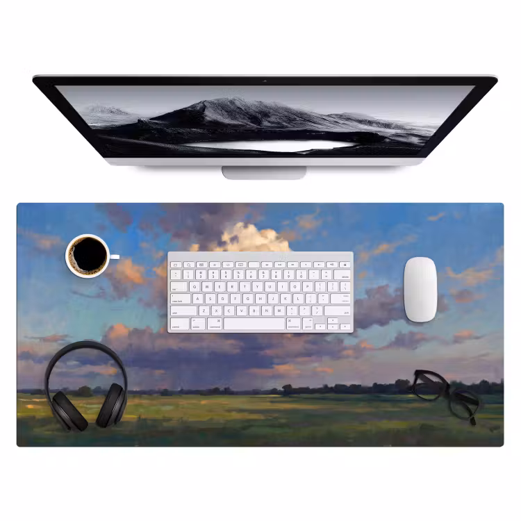 Bureau onderlegger - Lucht - Wolken - Landschap - Modern - Oranje — 4