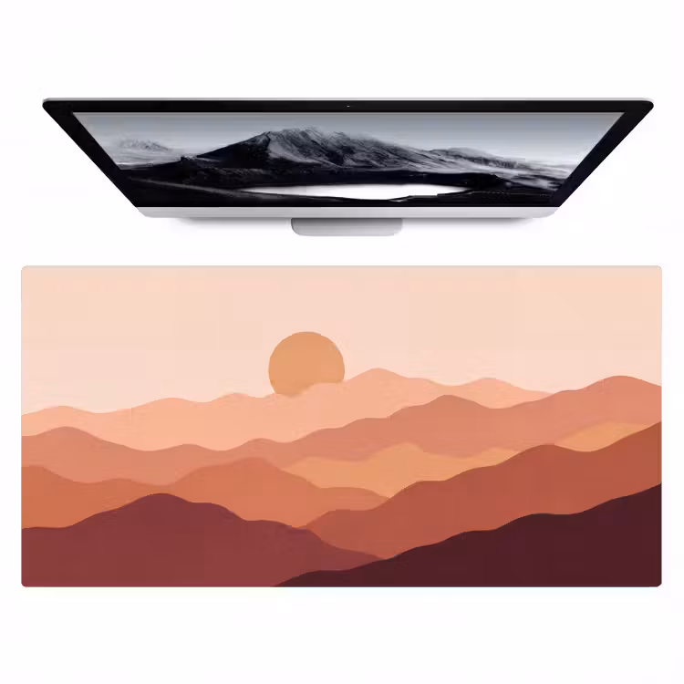 Bureau onderlegger - Natuur - Heuvels - Abstract - Modern - Oranje — 1