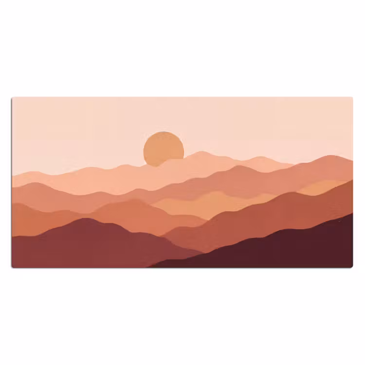 Bureau onderlegger - Natuur - Heuvels - Abstract - Modern - Oranje — 2