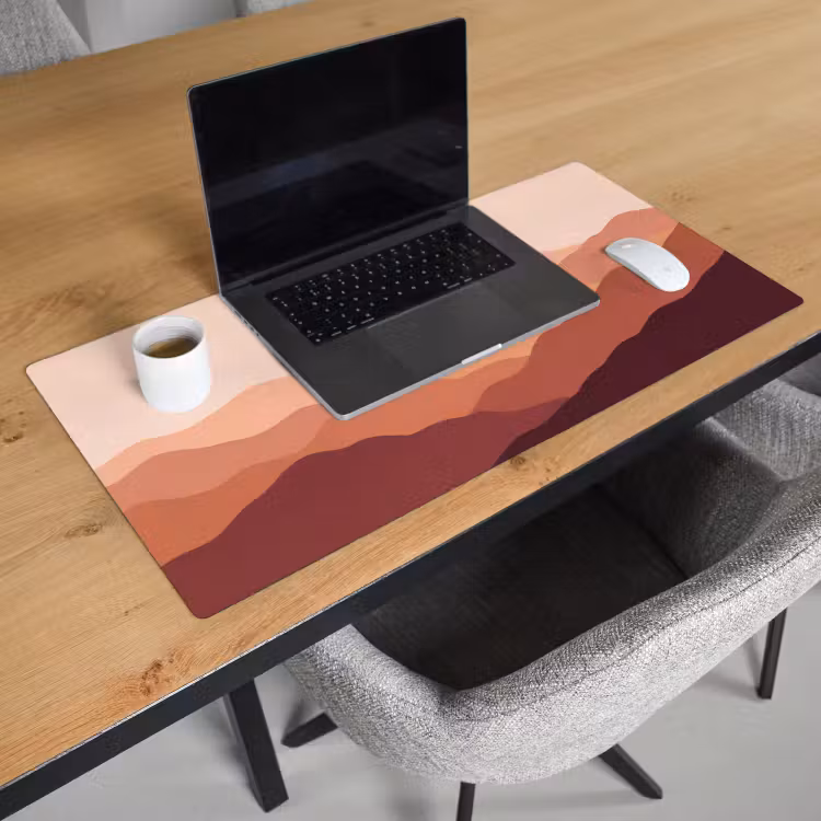 Bureau onderlegger - Natuur - Heuvels - Abstract - Modern - Oranje — 3