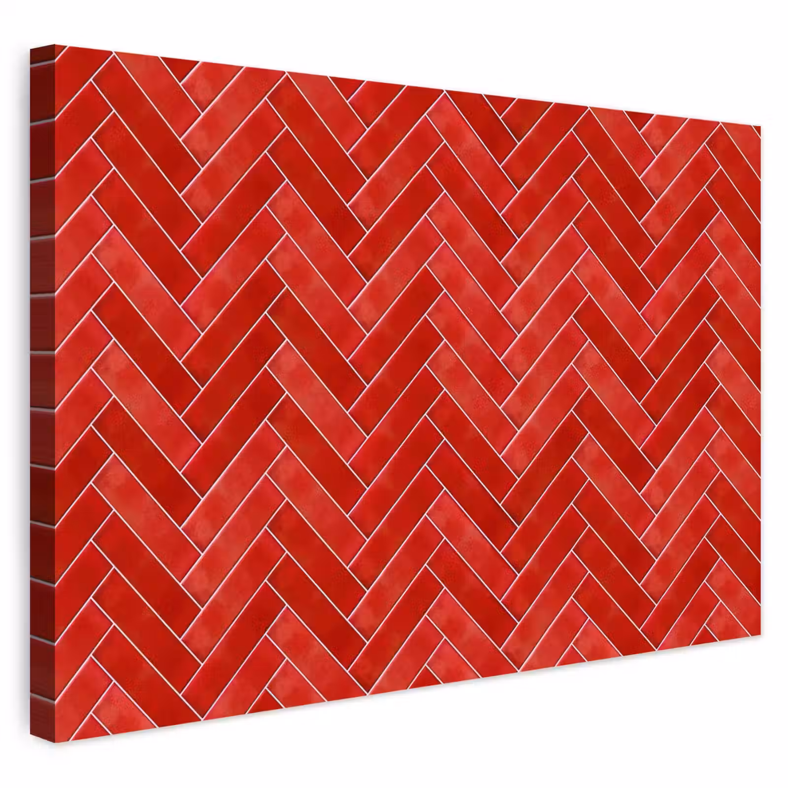 Buiten canvas - Visgraat - Tegel - Rood — 1