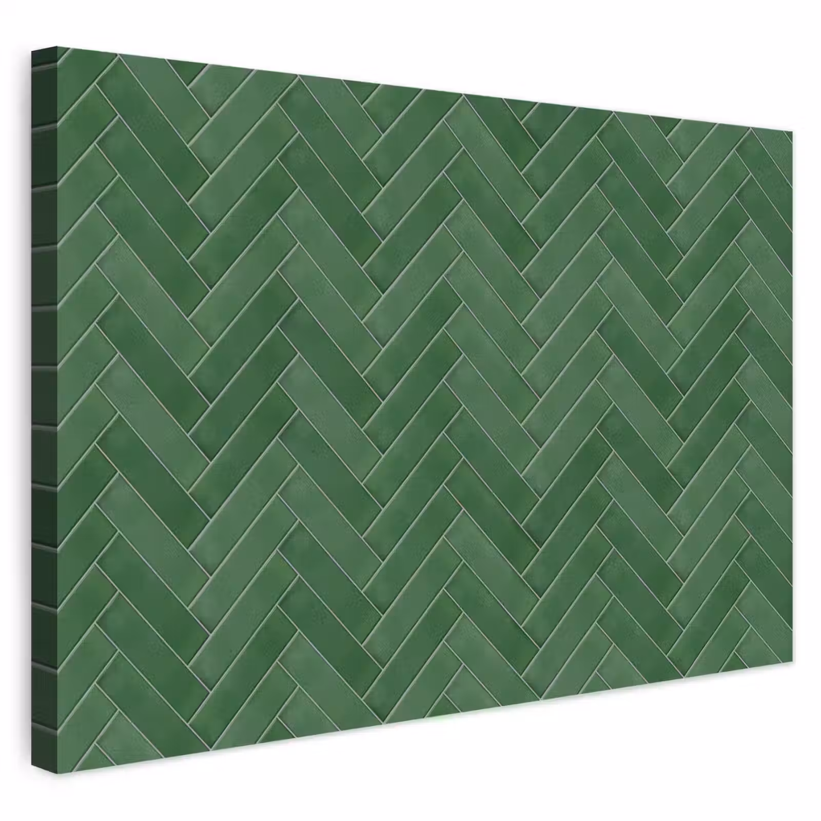 Buiten canvas - Visgraat - Wandtegel - Bosgroen — 1