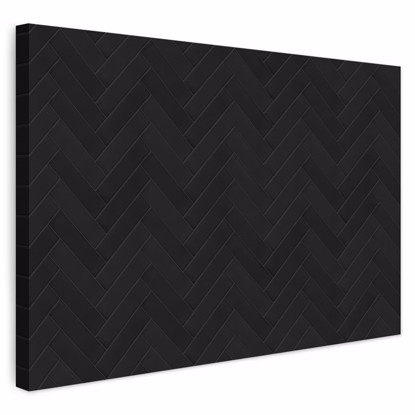 Buiten canvas - Visgraat - Wandtegel - Mat - Zwart — 1