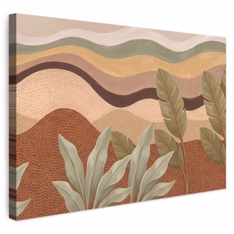 Buiten canvas - Natuur - Bladeren - Landschap - Abstract - Aardetinten — 1