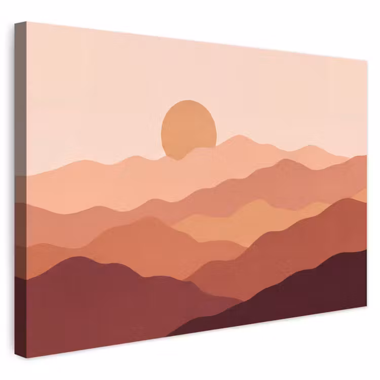 Buiten canvas - Natuur - Heuvels - Abstract - Modern - Oranje — 1