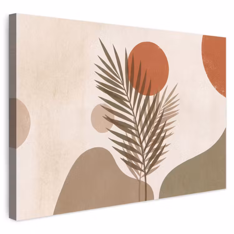 Buiten canvas - Planten - Bladeren - Abstract - Modern - Beige — 1