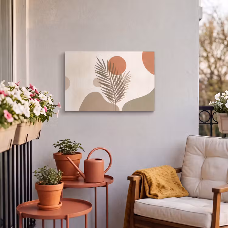 Buiten canvas - Planten - Bladeren - Abstract - Modern - Beige — 4