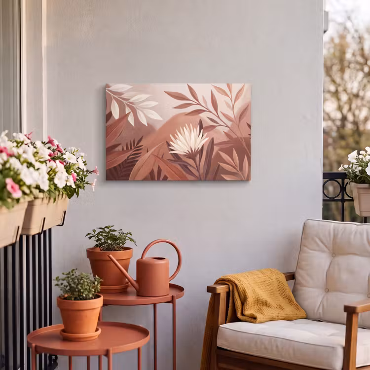 Buiten canvas - Planten - Bladeren - Botanisch - Modern - Bruin — 4