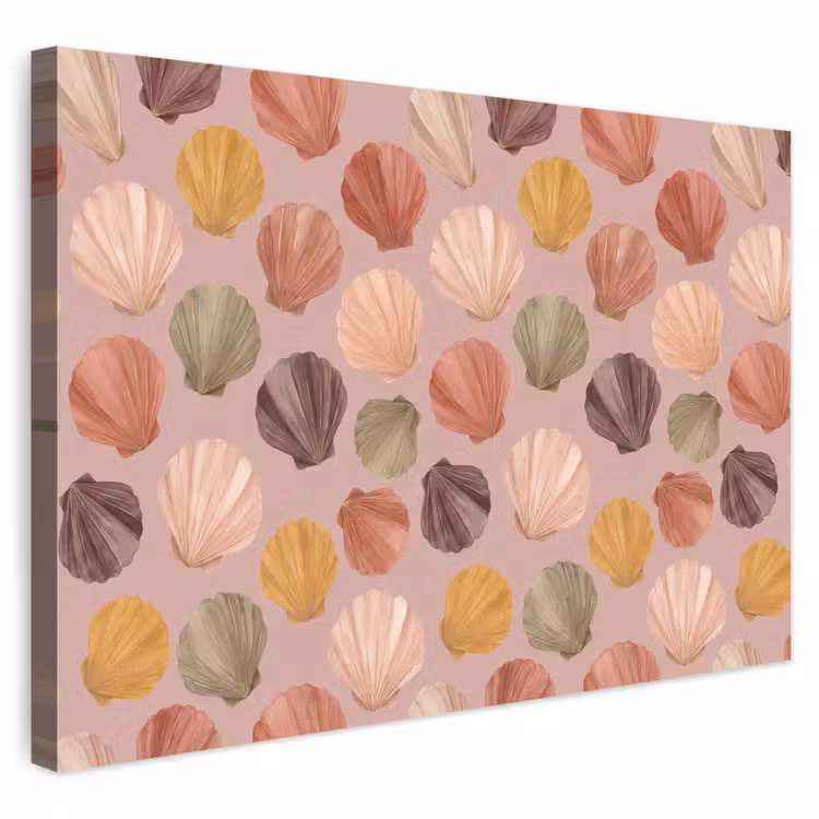 Buiten canvas - Schelp - Patroon - Zee - Aquarel - Aardetinten — 1