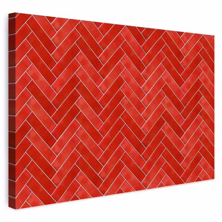 Buiten canvas - Visgraat - Tegel - Rood — 1