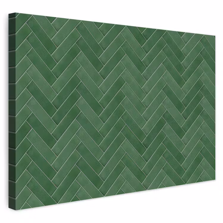 Buiten canvas - Visgraat - Wandtegel - Bosgroen — 1