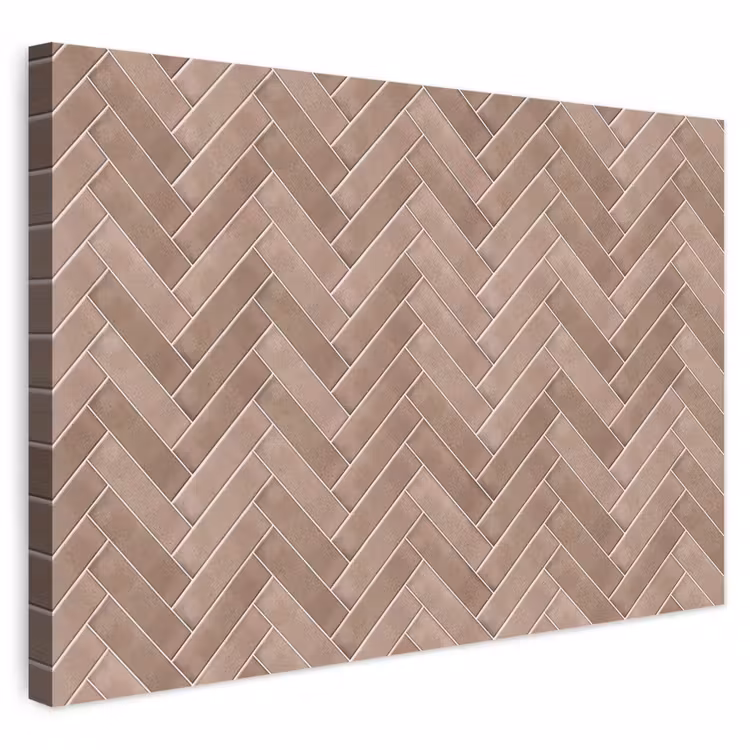 Buiten canvas - Visgraat - Wandtegel - Oudroze - Terracotta — 1
