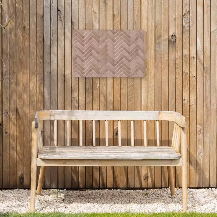 Buiten canvas - Visgraat - Wandtegel - Oudroze - Terracotta — 3