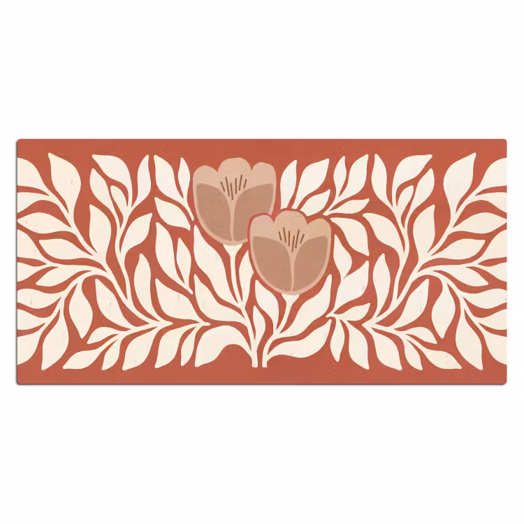Bureau onderlegger - Bloemen - Abstract - Modern - Beige - Natuur — 2