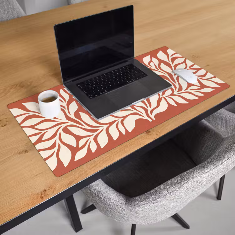 Bureau onderlegger - Bloemen - Abstract - Modern - Beige - Natuur — 3