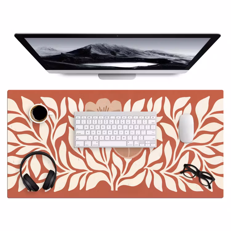 Bureau onderlegger - Bloemen - Abstract - Modern - Beige - Natuur — 4
