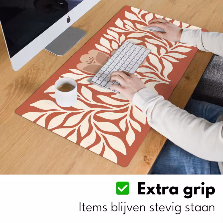Bureau onderlegger - Bloemen - Abstract - Modern - Beige - Natuur — 6