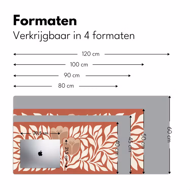 Bureau onderlegger - Bloemen - Abstract - Modern - Beige - Natuur — 8