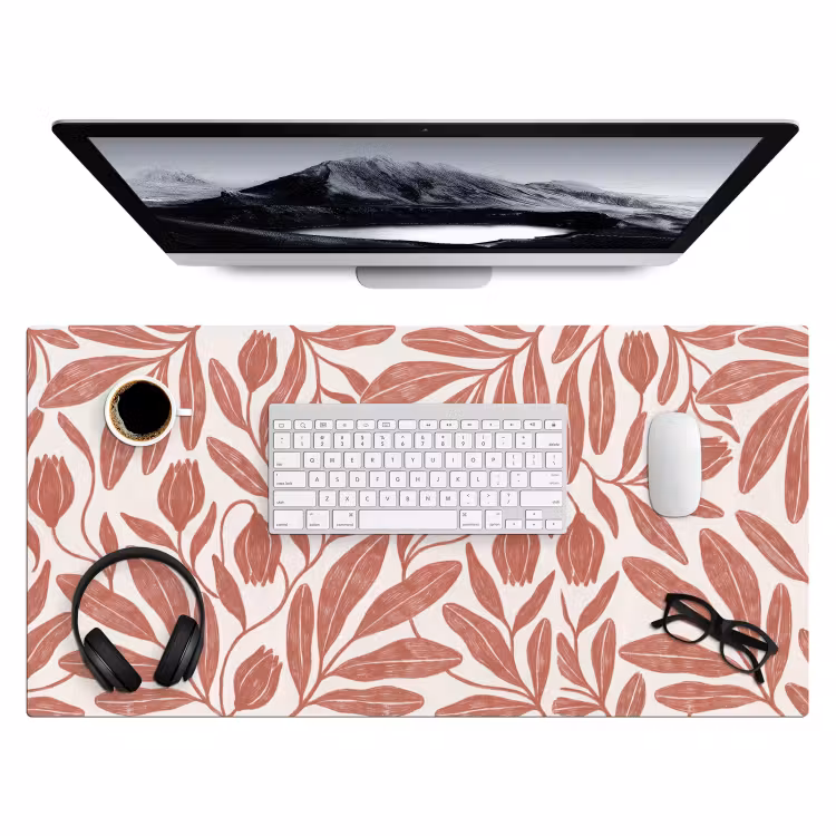 Bureau onderlegger - Bloemen - Patroon - Modern - Natuur - Bruin — 4