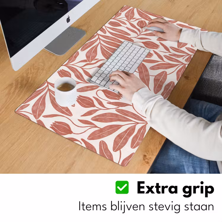 Bureau onderlegger - Bloemen - Patroon - Modern - Natuur - Bruin — 6