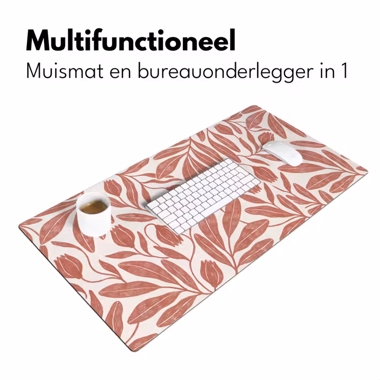 Bureau onderlegger - Bloemen - Patroon - Modern - Natuur - Bruin — 7