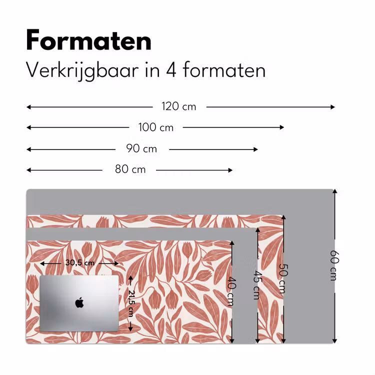 Bureau onderlegger - Bloemen - Patroon - Modern - Natuur - Bruin — 8