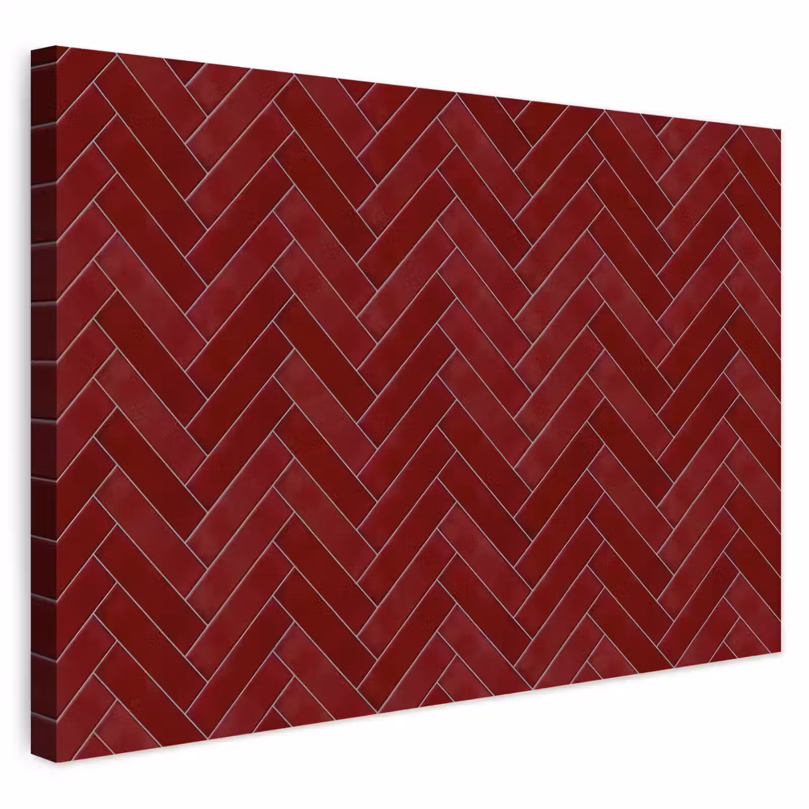 Buiten canvas - Visgraat - Wandtegel - Bordeaux - Rood — 1