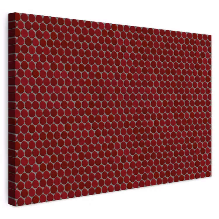 Buiten canvas - Penny - Mozaïek - Rond - Rood — 1