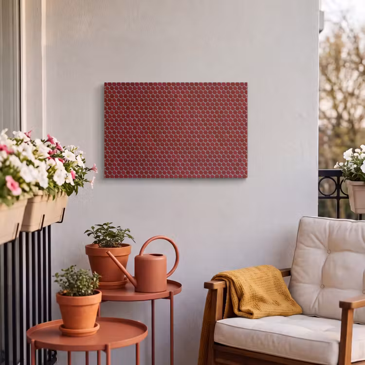 Buiten canvas - Penny - Mozaïek - Rond - Rood — 4
