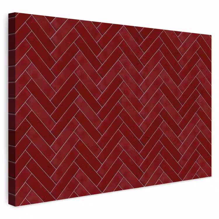 Buiten canvas - Visgraat - Wandtegel - Bordeaux - Rood — 1