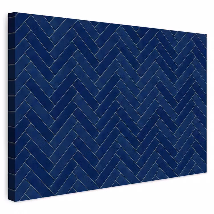 Buiten canvas - Visgraat - Wandtegel - Donkerblauw - Navy Blue — 1