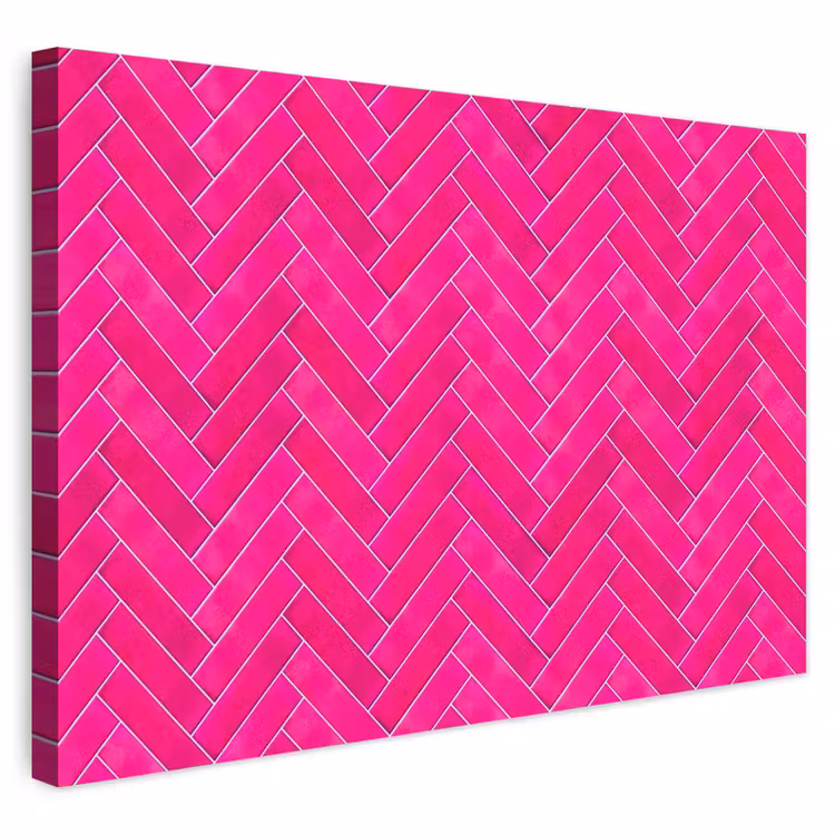 Buiten canvas - Visgraat - Wandtegel - Fuchsia - Roze — 1