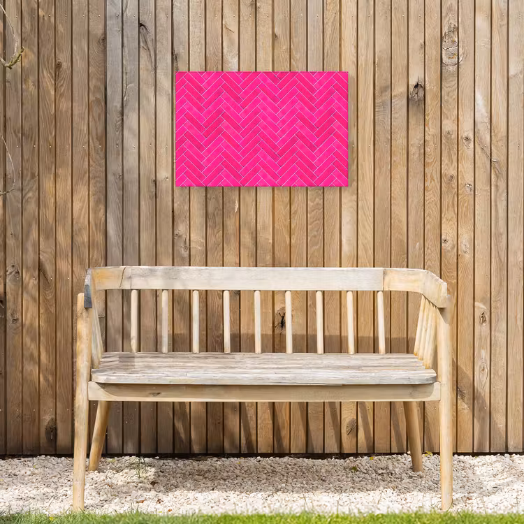 Buiten canvas - Visgraat - Wandtegel - Fuchsia - Roze — 3