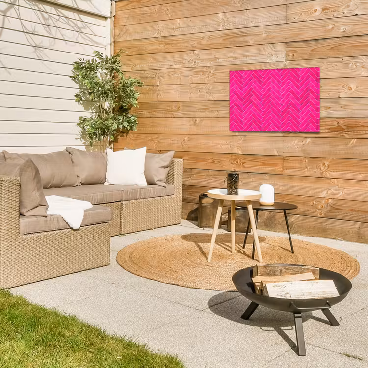 Buiten canvas - Visgraat - Wandtegel - Fuchsia - Roze — 5