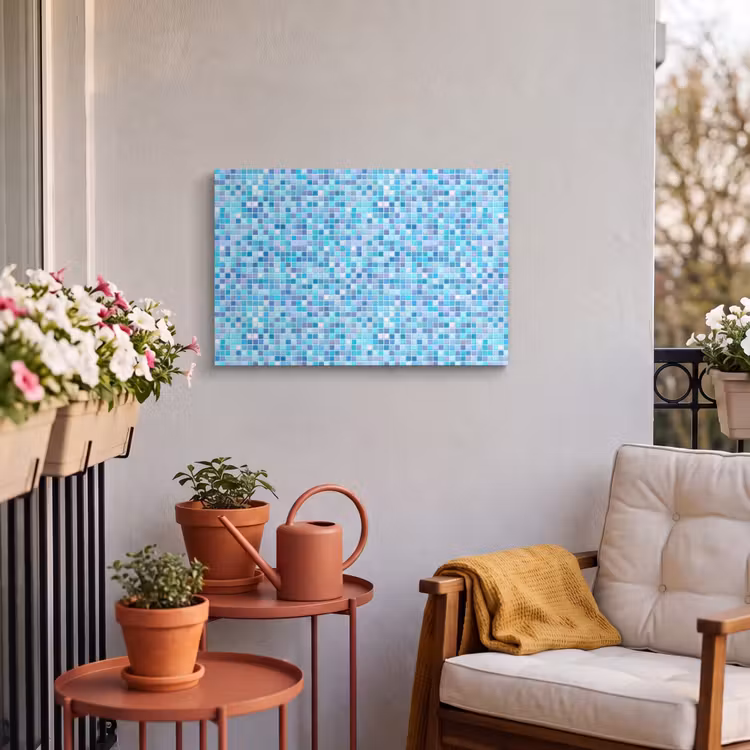 Buiten canvas - Mozaïek - Patroon - Turquoise — 4