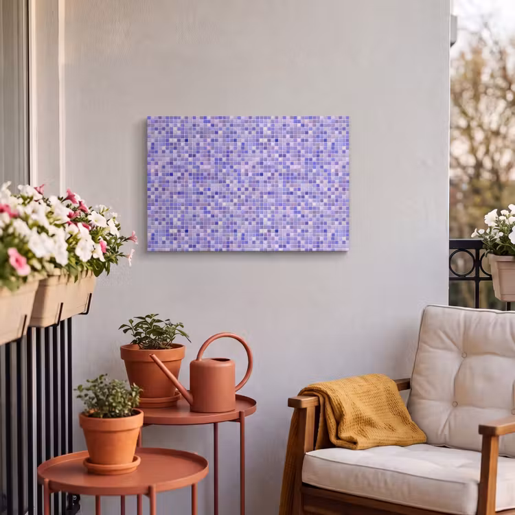 Buiten canvas - Mozaïek - Tegels - Lila - Amethist — 4