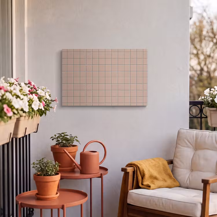 Buiten canvas - Patroon - Tegel - Oudroze — 4