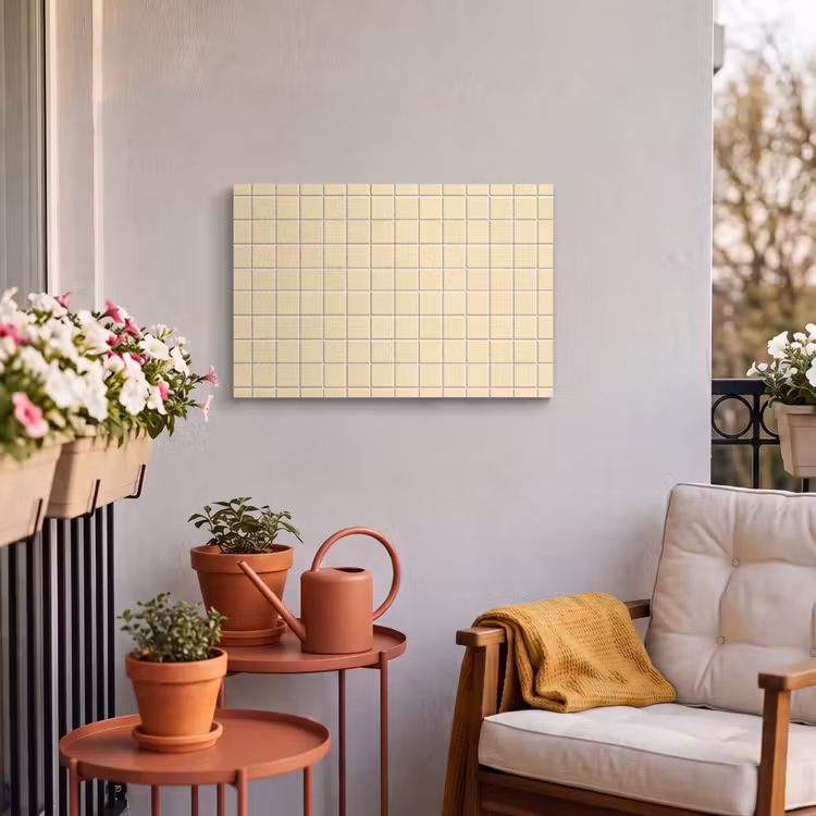 Buiten canvas - Tegels - Patroon - Crème — 4