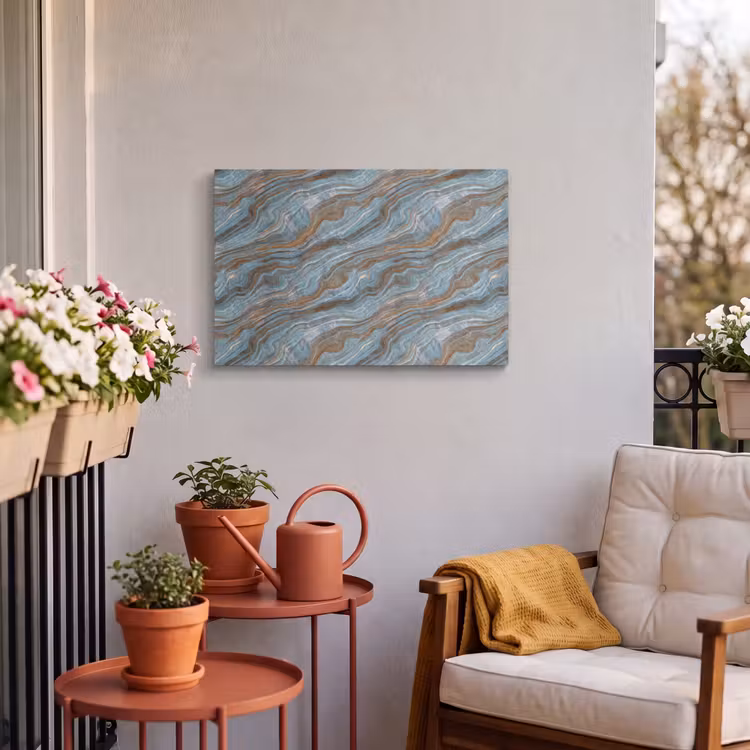 Buiten canvas - Patroon - Steen - Blauw — 4