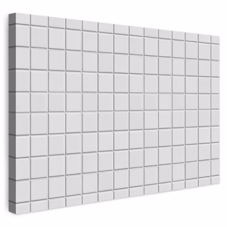 Buiten canvas - Patroon - Tegels - Grijs - Wit — 1