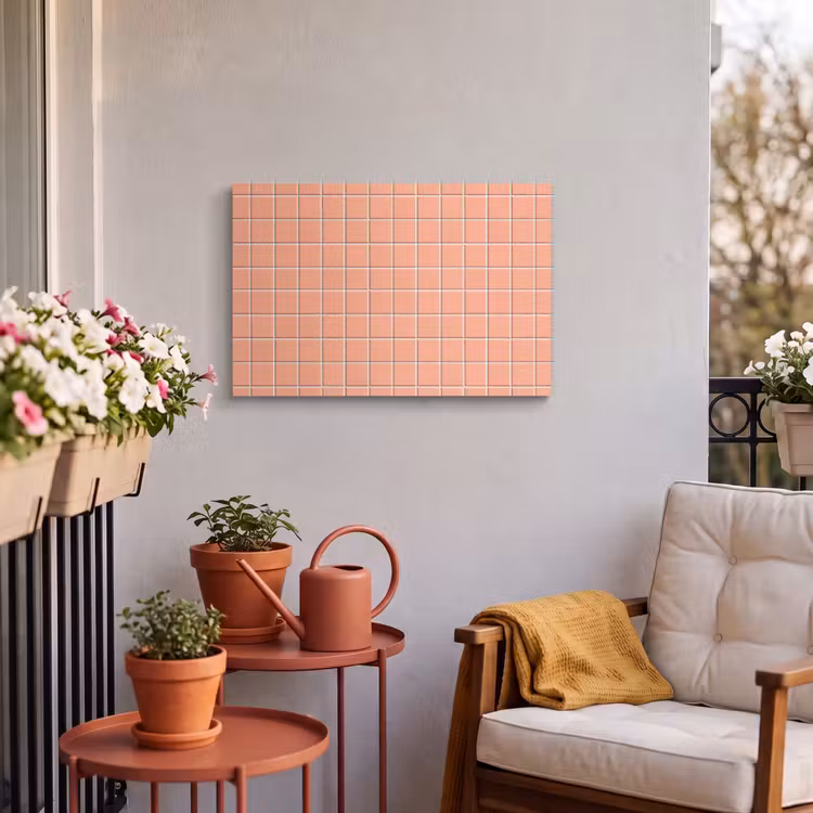 Buiten canvas - Patroon - Tegels - Perzik — 4