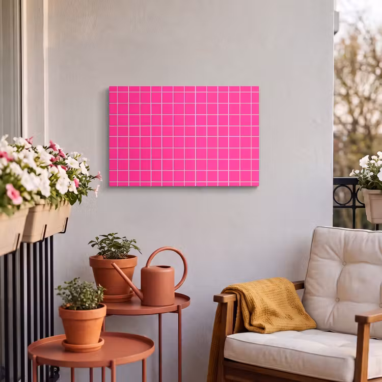 Buiten canvas - Tegels - Vierkant - Fuchsia — 4