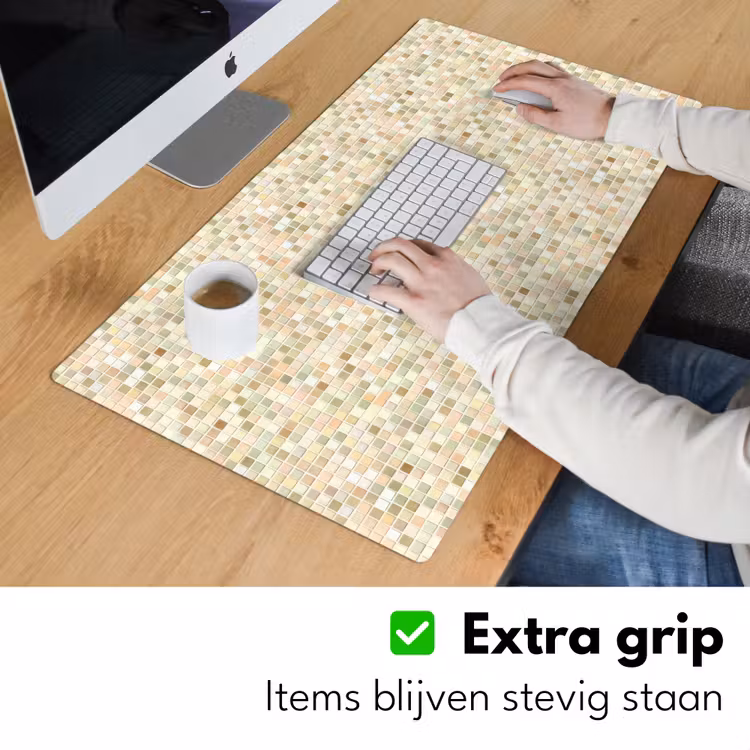 Bureau onderlegger - Mozaïek - Patroon - Beige — 6