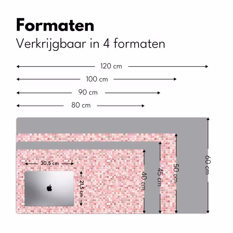 Bureau onderlegger - Mozaïek - Patroon - Roze — 8