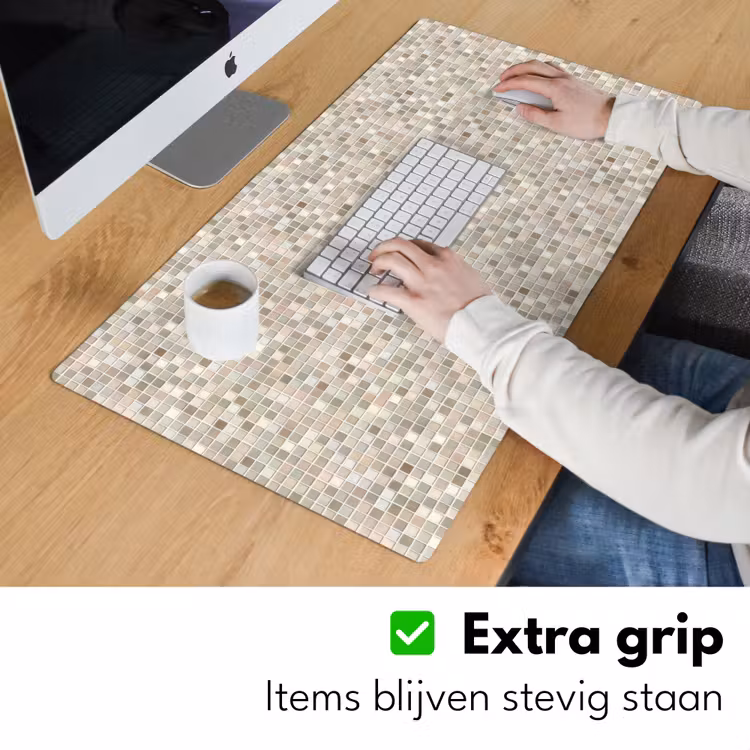 Bureau onderlegger - Mozaïek - Patroon- Taupe — 6