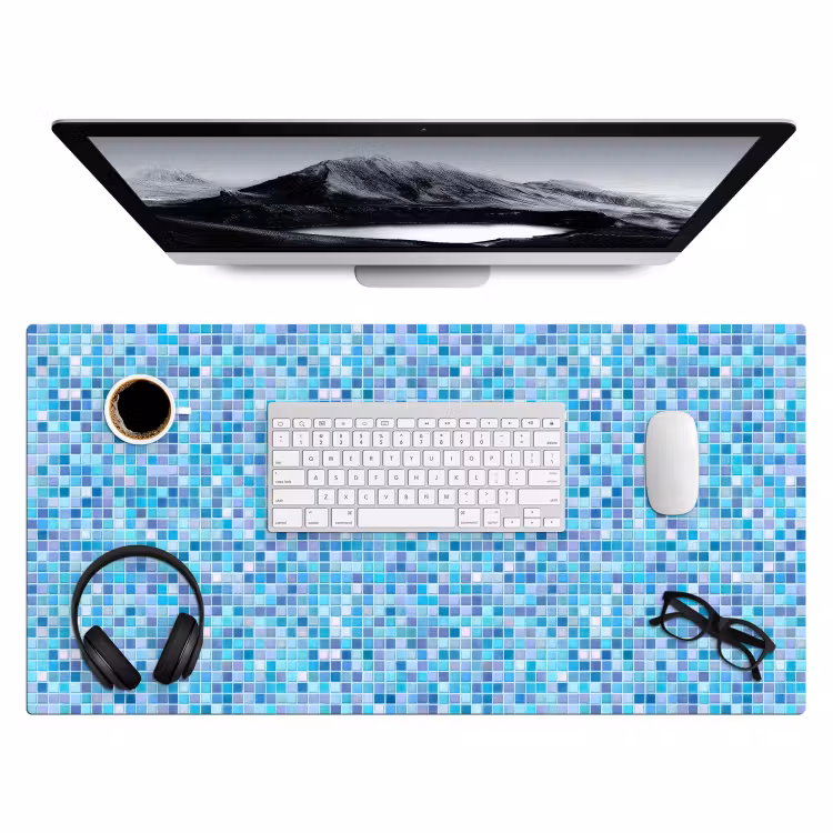 Bureau onderlegger - Mozaïek - Patroon - Turquoise — 4